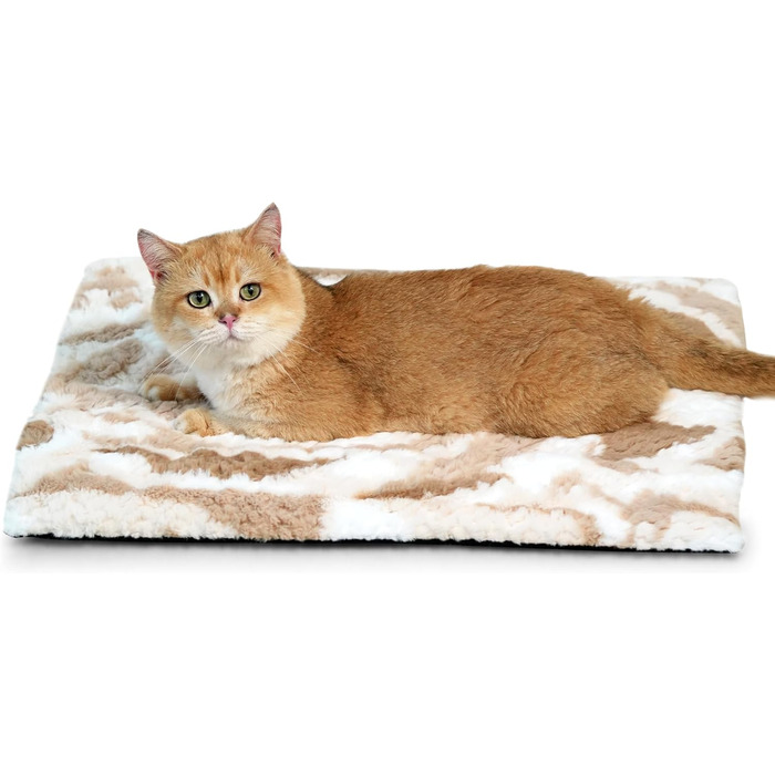 Тепла ковдра для котів та собак, самонагріваюча килимок-підстилка, 75x50 см, коричнева
