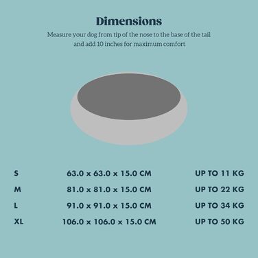 Лежанка для собак з міцного матеріалу, стійка до кусання - кругла, пухнаста, для агресивних собак, 63 см, сірий колір