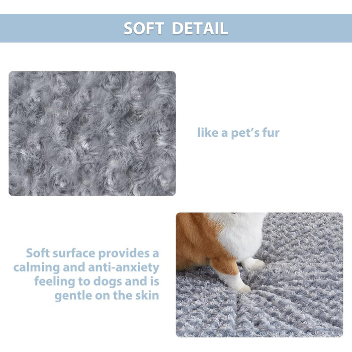 Ортопедичне собаче ліжко WNPETHOME великого розміру, 107 x 76 x 10 см, сіре, з ефектом пам'яті, м'який плюш, знімний