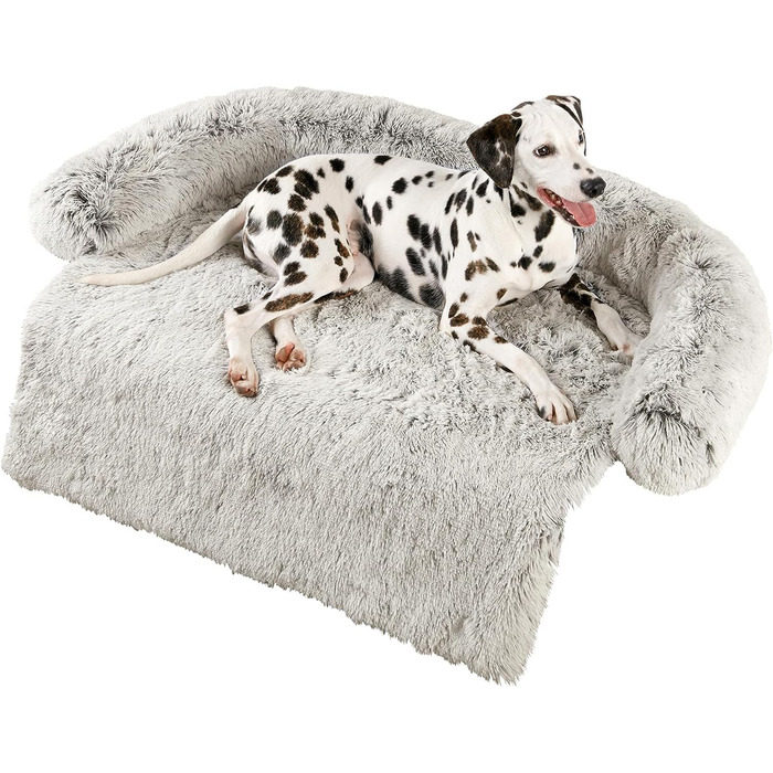 М'яке ліжко для собак, плюшеве, з неслизьким покриттям, знімний та пральний наповнювач, для маленьких та середніх собак, 60 x 55 x 10 см, світло-коричневе