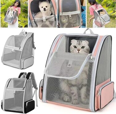 Рюкзак для кота та собаки, переноска для собак та котів, переноска для маленьких собак, валіза для авіаперельотів (Рожевий)