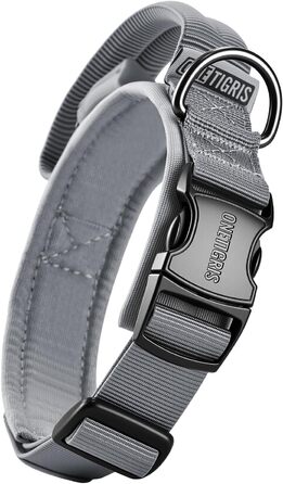 Нашийник для собак OneTigri з металевою застібкою (S, сірий)