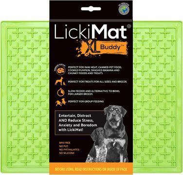 Килимок для собак LickiMat X Large Breed: заспокійливий, для повільного годування, зменшує тривожність, альтернатива іграшкам-головоломкам, підходить для арахісової пасти, вологого та сухого корму, смаколиків - блакитний