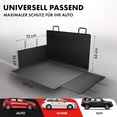 Захист для багажника WALSER Cäsar: килимок з боковим захистом, універсальний, для собак, чорний