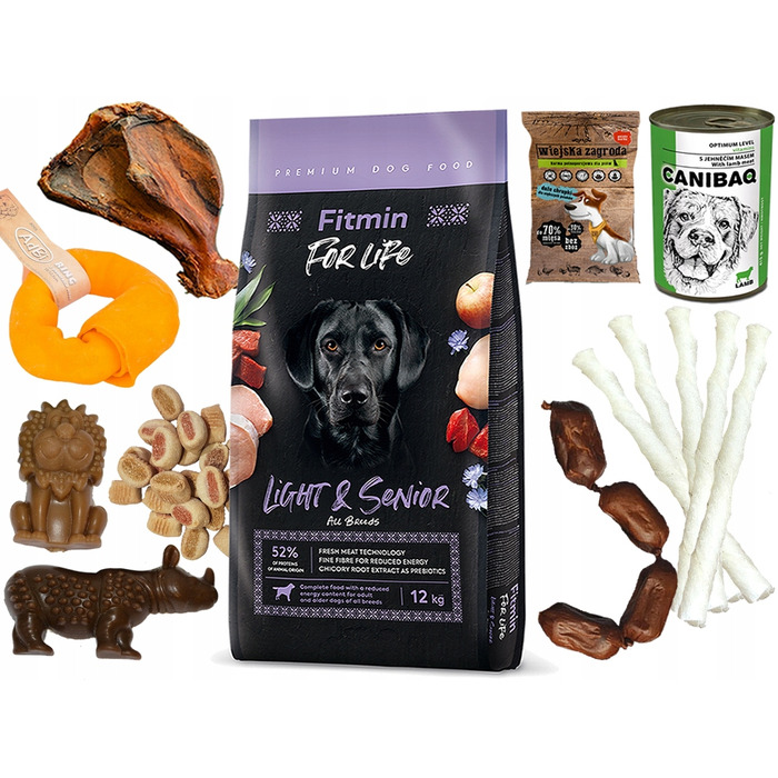 Корм для дорослих та літніх собак FITMIN Dog For Life Light Senior, 12 кг
