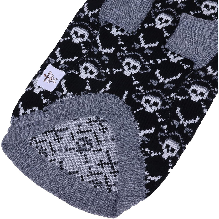 Светр для собак Cutebone на Halloween з принтом піратського черепа, одяг для цуценят, зручні світшоти та накидки з отвором для повідка, DS39M-DE M