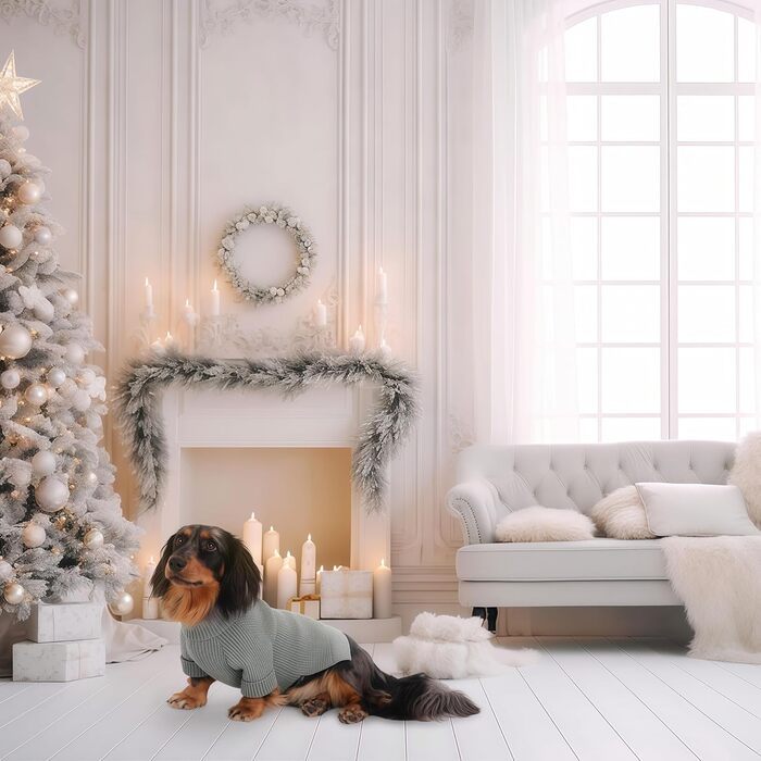 Теплий зимовий пуловер для собак маленьких та середніх порід, з коміром-горловиною. Підходить для Чихуахуа, Такси, Французького бульдога та інших. Колір: сірий, розмір M