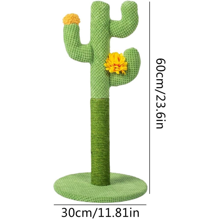Дерево-кігтеточка для котів у вигляді кактуса, велике, зелене, інтерактивне | Дерево для котів, кігтеточка для кошенят