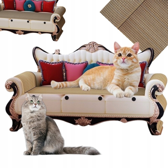 Картонна дряпалка-ліжечко для котів Ecarla у формі дивана, 60x27x33см, KOT19