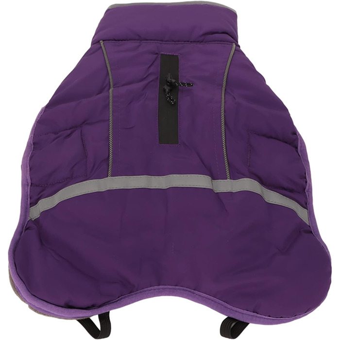 Зимова тепла куртка для собак з світловідбиваючими елементами, регульована, з коміром-стійкою, для маленьких, середніх та великих собак (Чіхуахуа, Доберман), колір: фіолетовий, розмір: XL