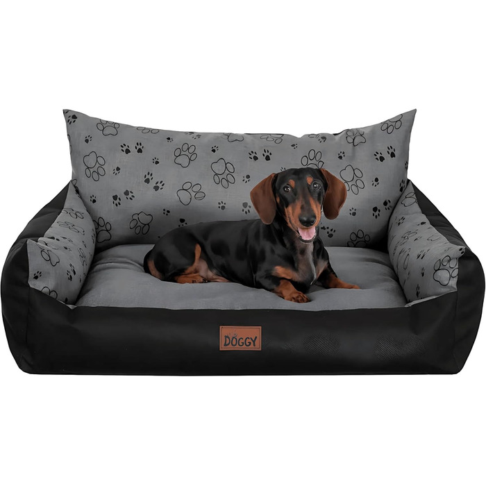 Крісло-ліжко для собак великих, середніх та маленьких порід - зручне собаче ліжко 82x63 см, колір графіт з лапами
