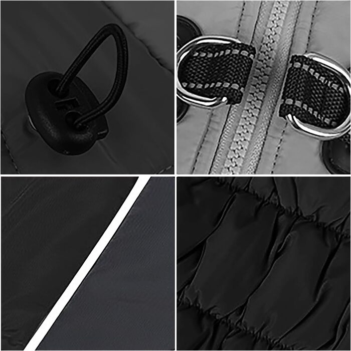 Тепла жилетка для собак Aiboria на зиму, чорна, без рукавів, з нагрудником, розмір XXL