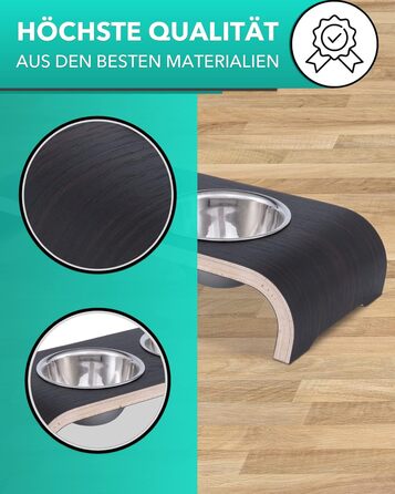 Набір мисок для котів MilaCasa Katzennapf - 2 шт. підняті миски для котів, подвійний набір мисок для їжі та води для котів (Макассар)