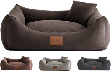 Лежак для собак Sofa Sun, 100x80 см, темно-коричневий, 6 розмірів, 4 кольори, м'який диван для собак, подушка, кошик