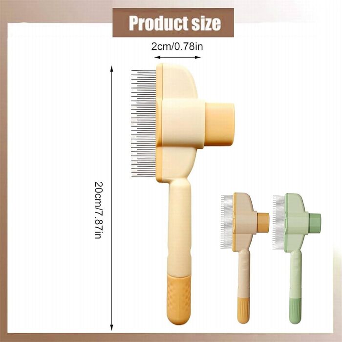 Щітка для котів та собак, видалення шерсті, з кнопкою очищення, для довгої та короткої шерсті, сіра. Інструменти для догляду за тваринами